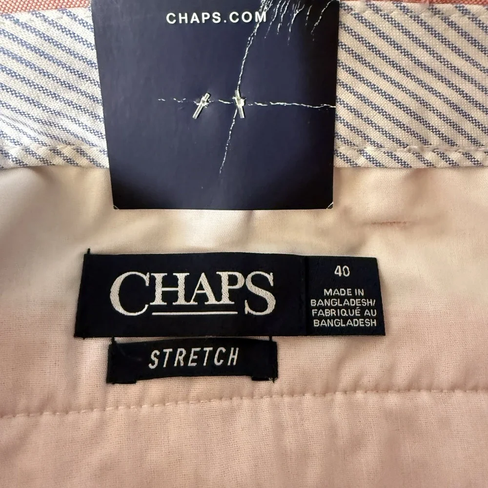 CHAPS Bermuda Shorts Mens 40‎ Oxford Stretch 10in Inseam Summer Preppy Casual